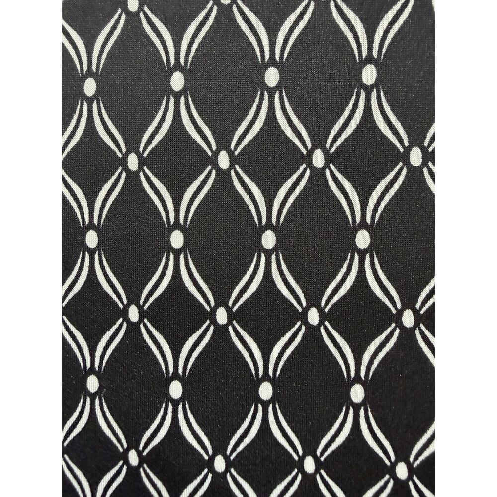 AA Studio Size 16 Black White Geometric Faux Wrap Dress 3/4 Sleeve Ruched - Picture 6 of 8